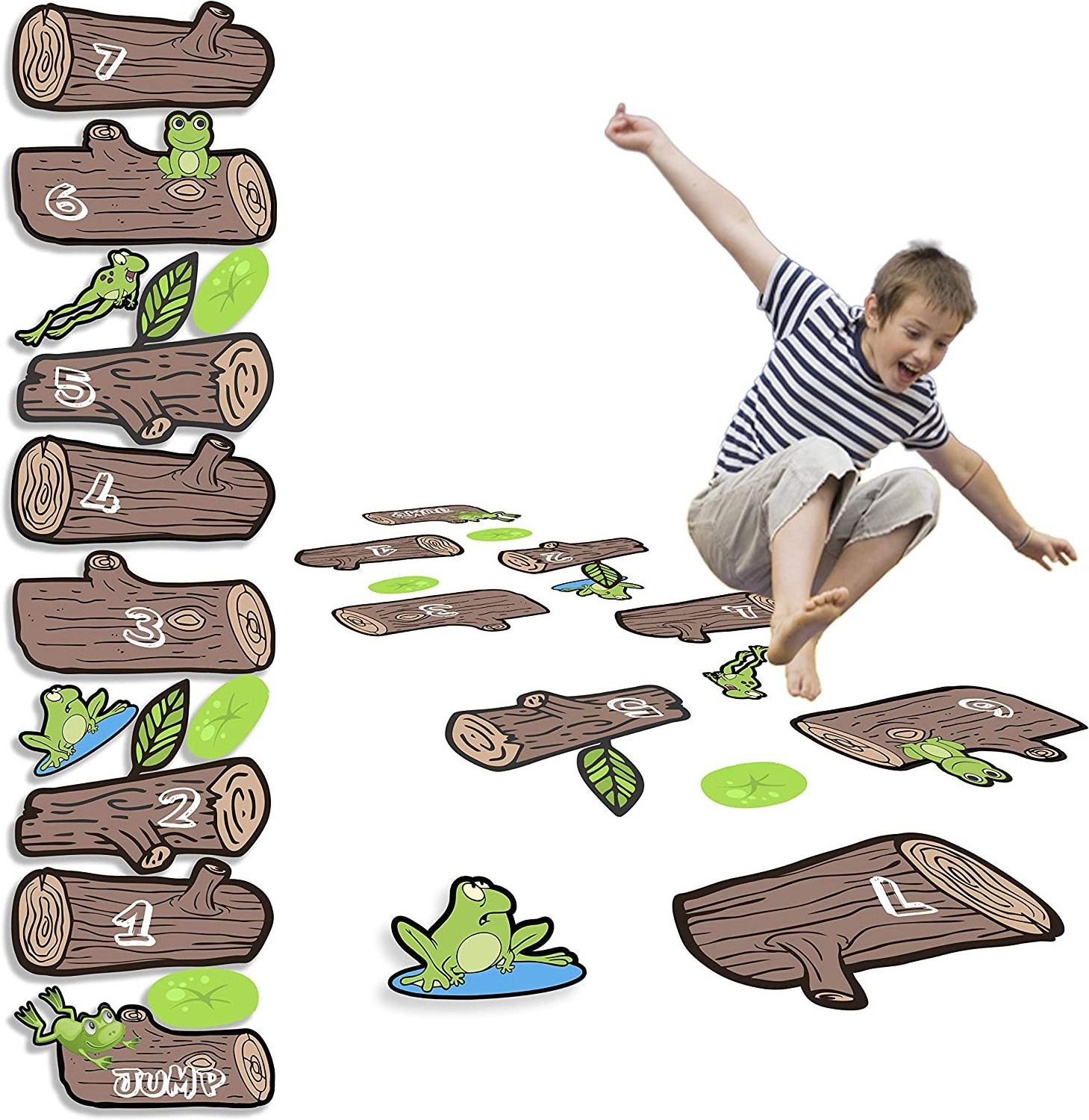 Custom design Digital hopscotch game grid home decal sticker for children living room kindergarten pvc floor sticker