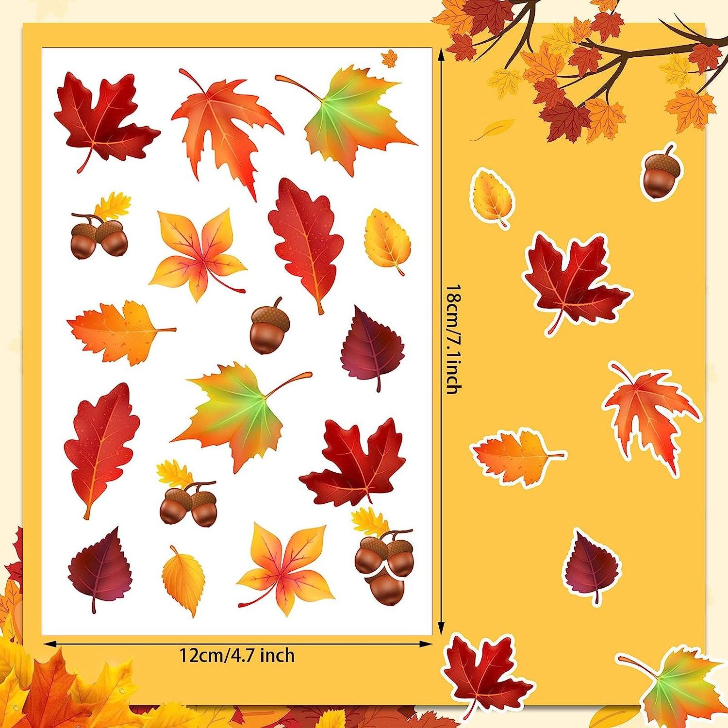 Fall Autumn Leaves Stickers Thanksgiving Stickers Maple Leaves Stickers Thanksgiving Party Supplies for Party and Classroom Deco