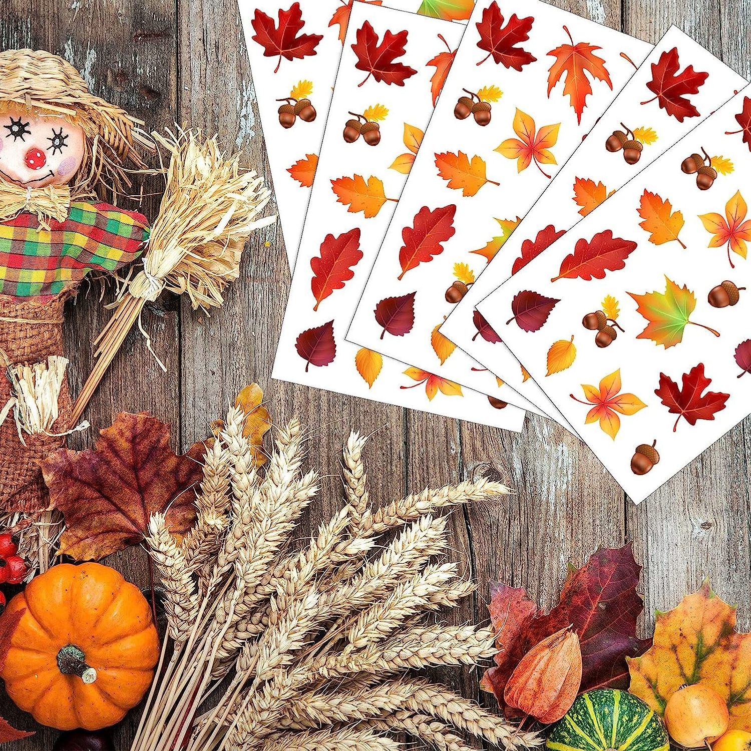 Fall Autumn Leaves Stickers Thanksgiving Stickers Maple Leaves Stickers Thanksgiving Party Supplies for Party and Classroom Deco