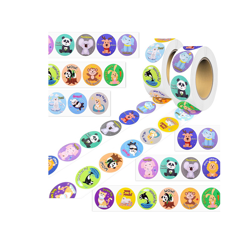 Rewards Stickers Cartoon Animal Cute Incentive School Stickers for Students Kids Teachers Classroom School