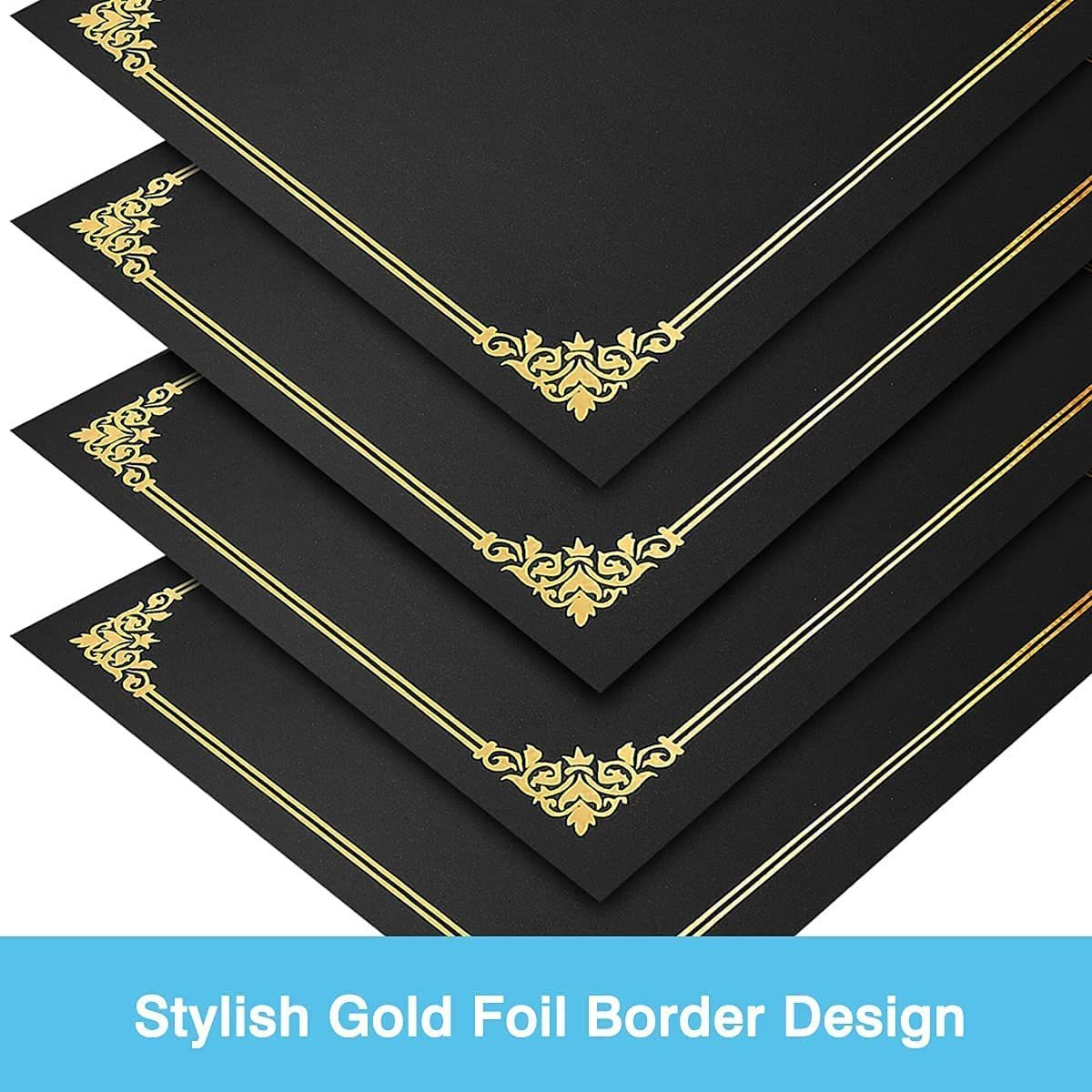 Certificate Holders Diploma Covers Gold Foil Border for Letter Size 8.5x11 Certificates Cardstock Document Papers