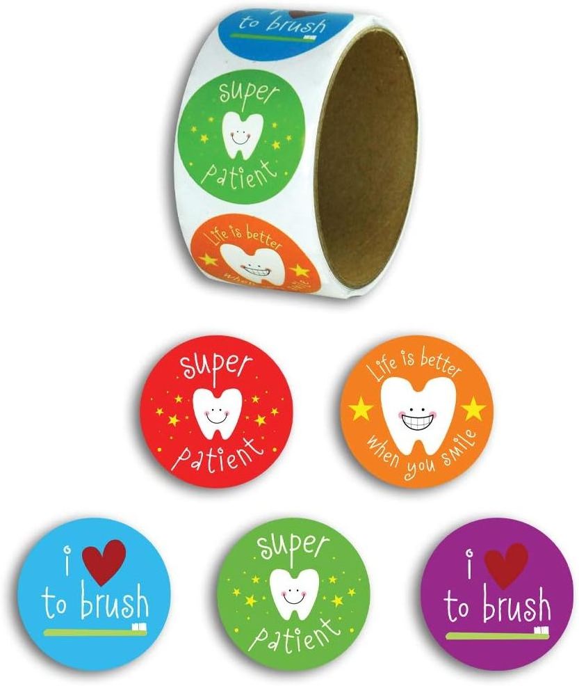 Custom High Quality Simple Dental Stickers Happy Tooth Shaped Die-cut Stickers for Kids Classroom Party Prizes Car