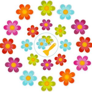 Colorful Non-Slip Adhesive Waterproof Daisy Flowers Stickers for Bathtub Tub Shower Room Floor Stairs Ceramic Tile Anti-Skid