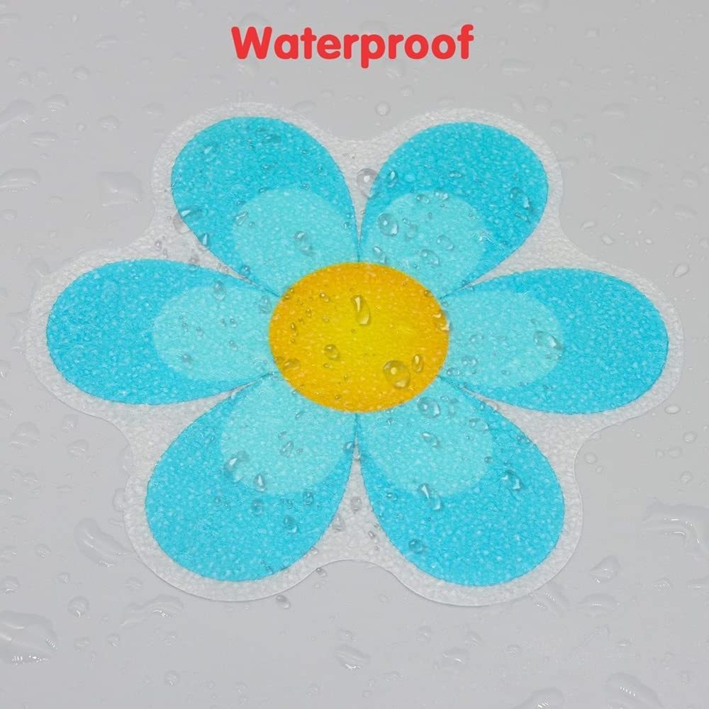 Colorful Non-Slip Adhesive Waterproof Daisy Flowers Stickers for Bathtub Tub Shower Room Floor Stairs Ceramic Tile Anti-Skid