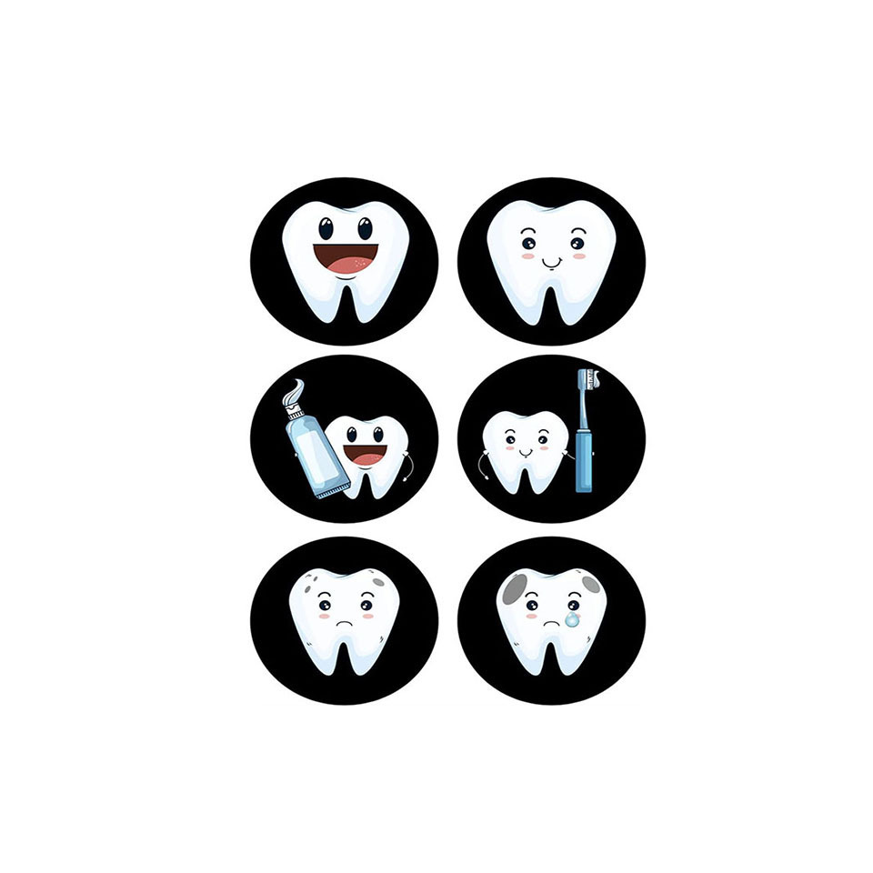 Tooth Stickers Funny Teeth Sticker Tooth Shaped Dental Stickers for Kids Classroom Party Prizes Car Office Wall Laptop Windows