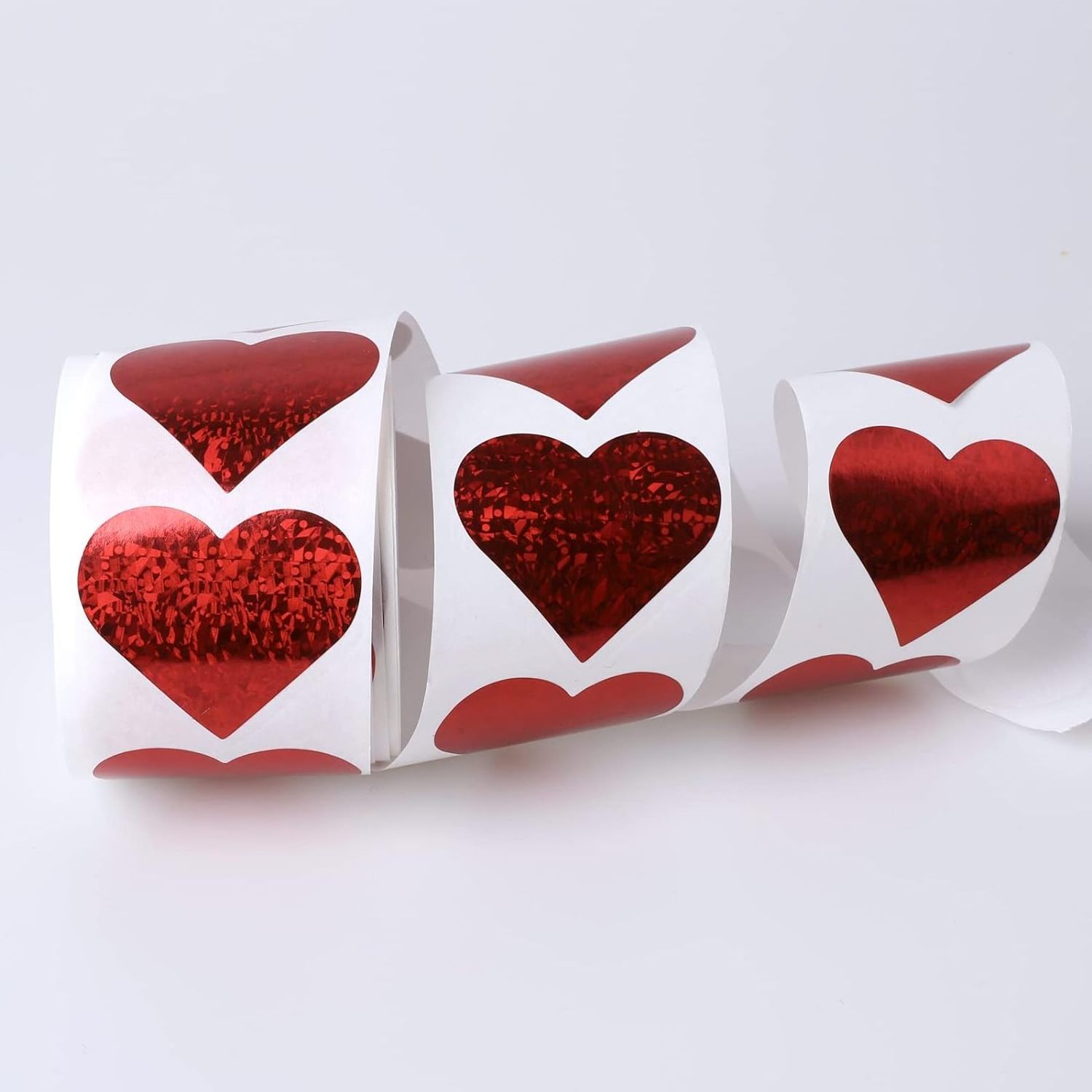 Love Valentine's Day Sticker Sealing Sticker Red Luminous Glitter Heart-shaped Gift Decoration Sticker For Wedding Anniversary