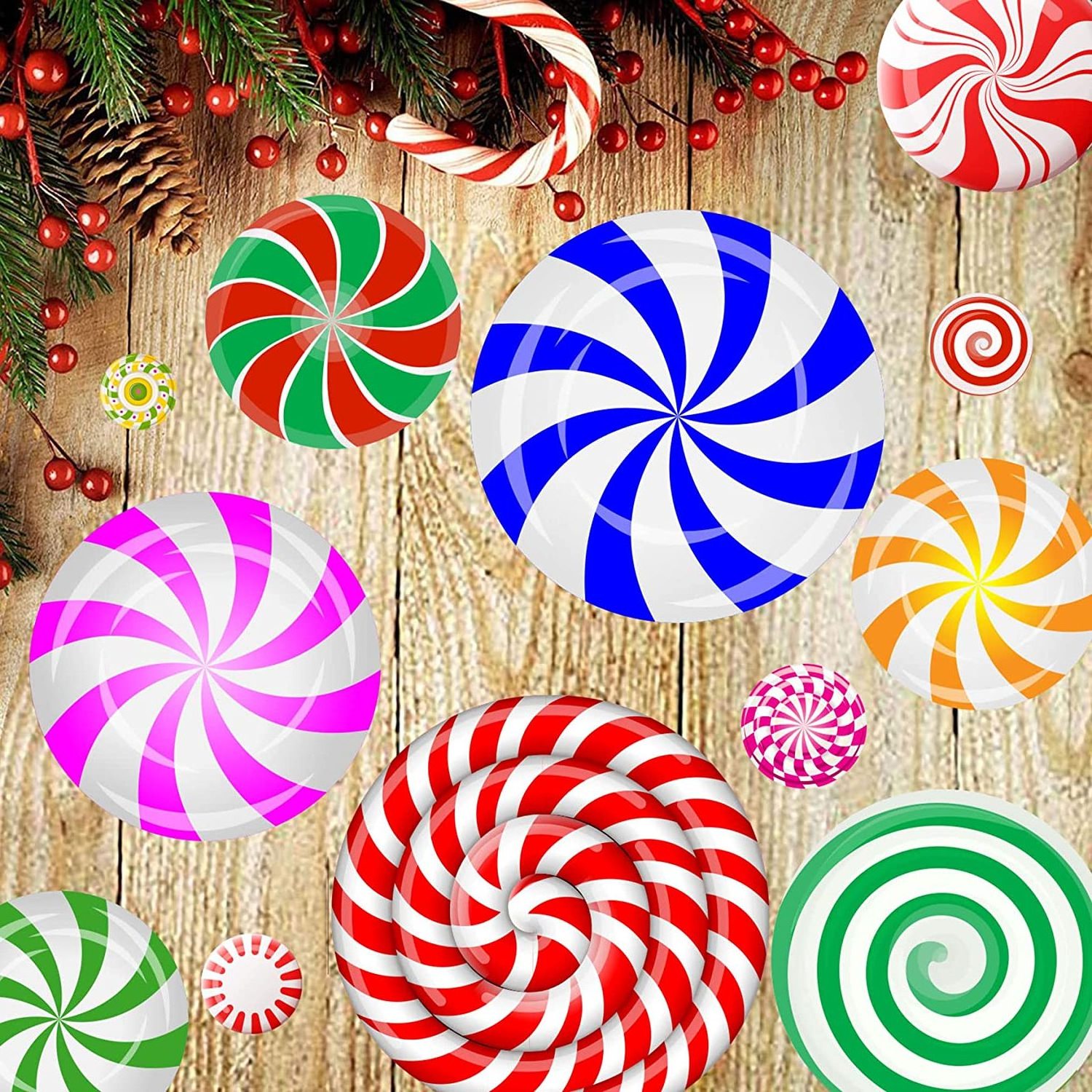 Peppermint wall Decals Stickers for floor Christmas Stickers for Wall Candy Wall Stickers Christmas