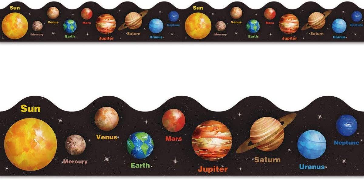 Custom Solar System Bulletin Board Border Planet Space Trimmer for Classroom