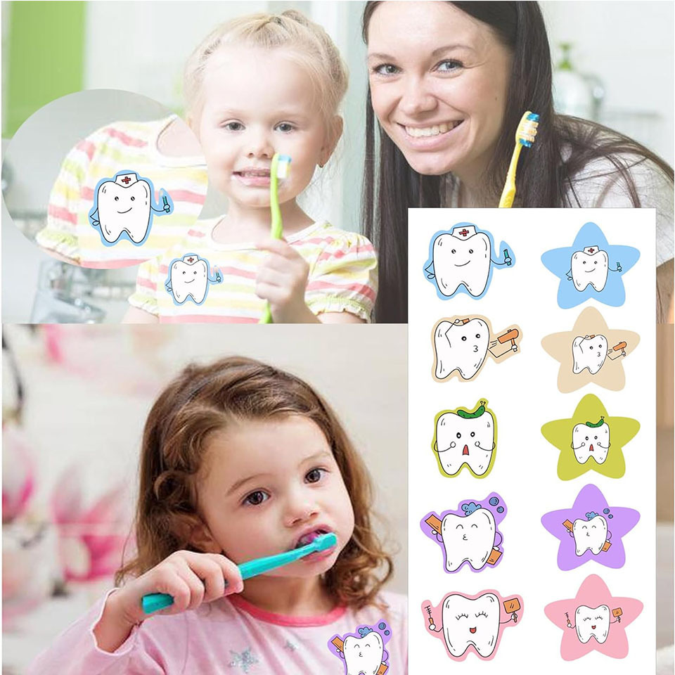 Tooth Stickers Funny Teeth Sticker Tooth Shaped Dental Stickers for Kids Classroom Party Prizes Car Office Wall Laptop Windows