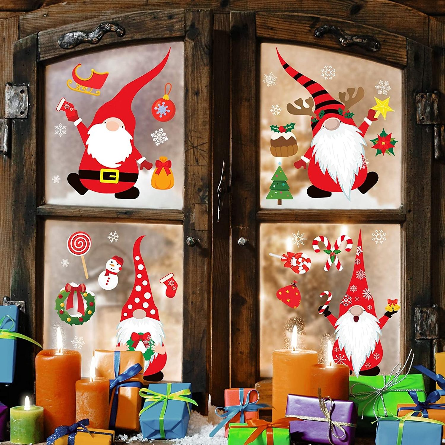 Christmas Gnome Window Clings Christmas Window Clings Gnome Christmas Decorations for Theme Party New Year Supplies