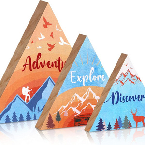 Wooden Mountain Decor Woodland Adventure Decor for Boy Travel Adventure Mountain Table Decor Centerpiece for Home Bedroom