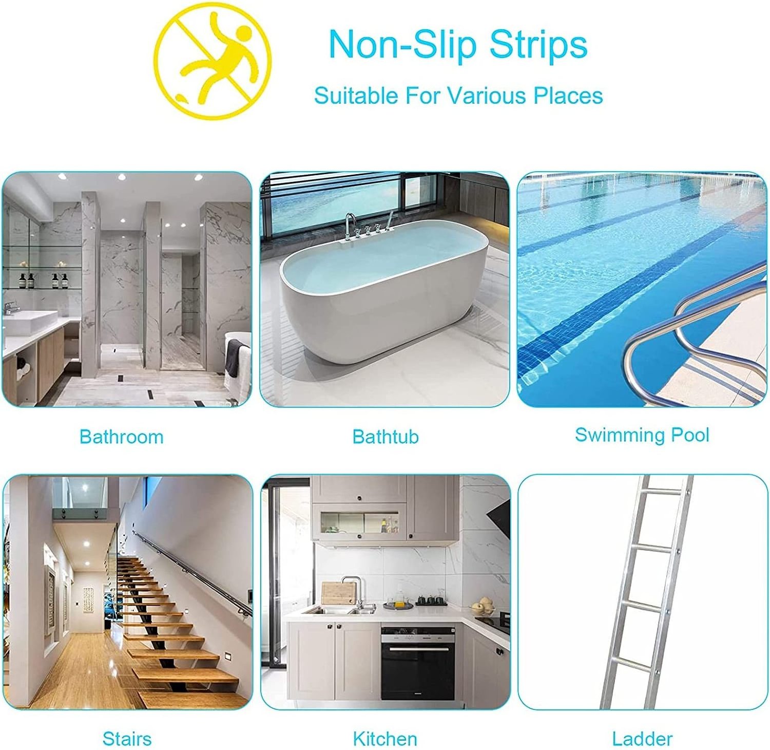 Anti-Slip Stickers Waterproof Shell Safety Shower Treads Adhesive Decal for Bathroom, Stairs, Ladders