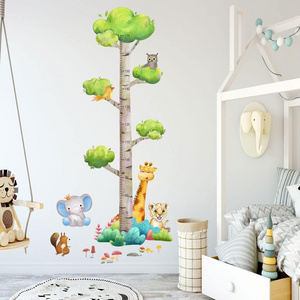 Custom Height Growth Chart Wall Sticker Children Living Baby Room Decoration Giraffe Animals Peel Stick Art Wall Decor for Kids