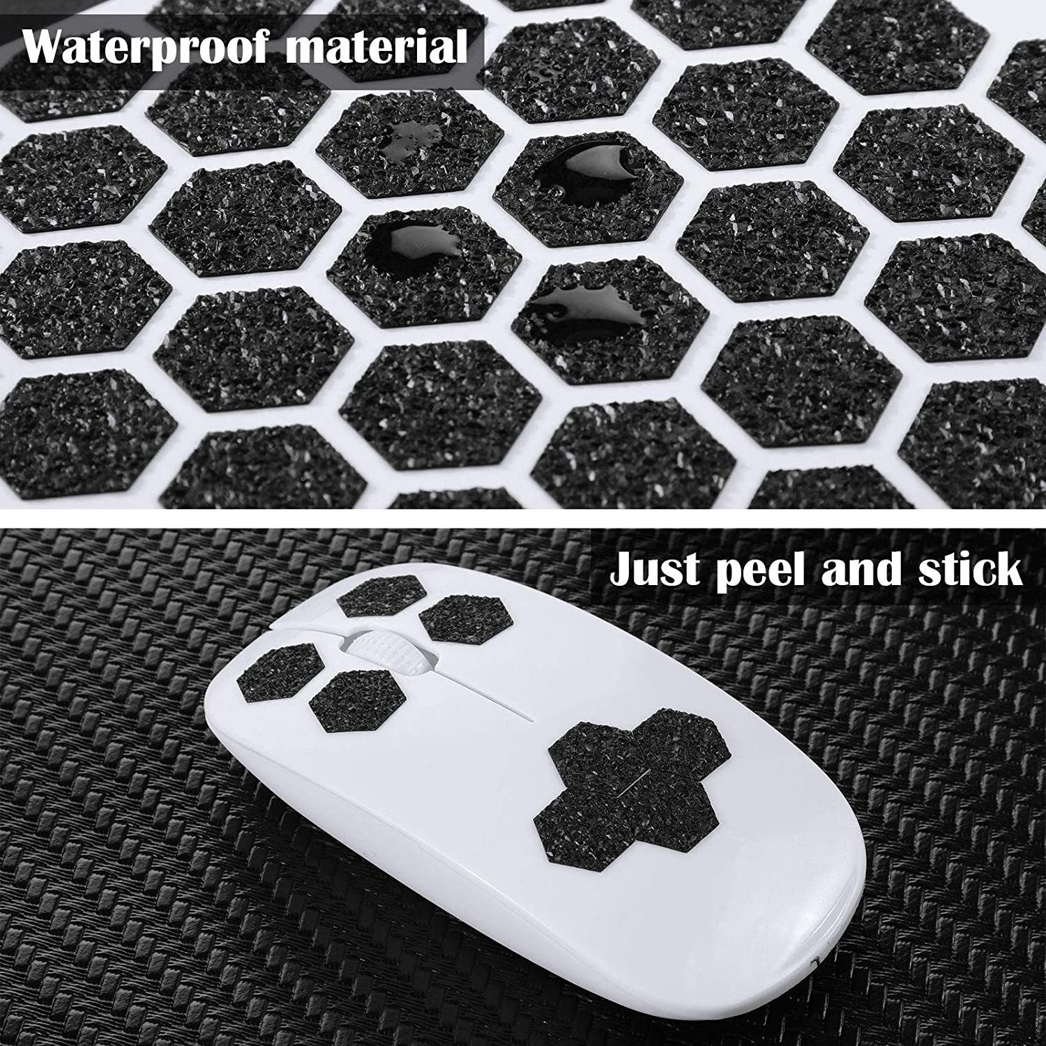 Grip Tape Stickers Anti Slip Cell Phone Keyboards Grips Mouse Grip Rubber Tapes Stickers Hexagon Adhesive Decals