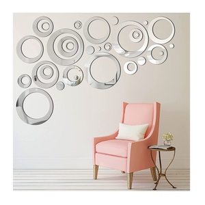 Acrylic Circle Mirror Wall Stickers Round Dots Mirror Wall Decals for DIY Living Room Bedroom Office Decorations