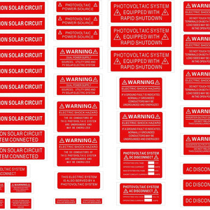 Solar System Safety Warning Labels Electrical Panel Labels Photovoltaic System Labels Fit for Most Residential