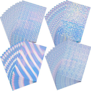 Transparent Holographic Overlay Lamination A4 Size Overlay Holographic Vinyl Printable Vinyl Sticker Paper for DIY Craft