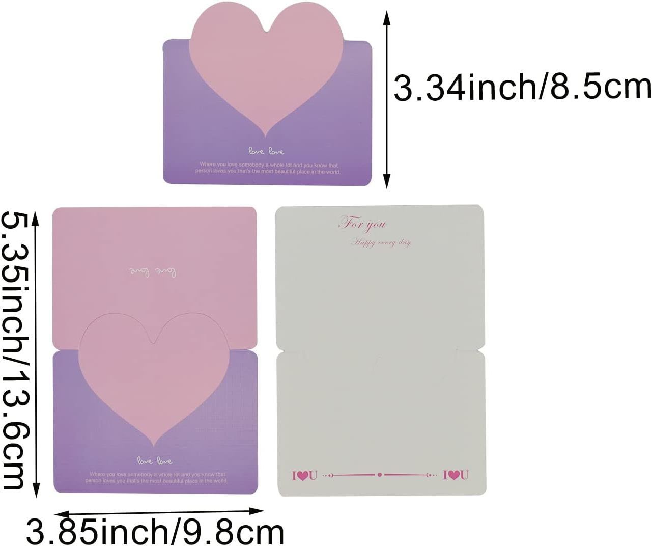 Valentine Day Cards Sealer Sticker Assortment Valentine Cards Bulk with Envelopes Hearts & Love for Wedding Anniversary