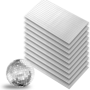 Self-Adhesive Mirror Tiles for DIY Disco Balls Mini Glass Tiles for Art Collage Indoor Outdoor Craft Decoration