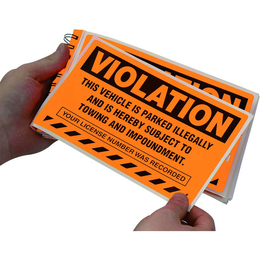 Parking Violation Stickers Vehicle Illegally Parked Subject to Impoundment Sticker Hard to Remove Write-On Tickets