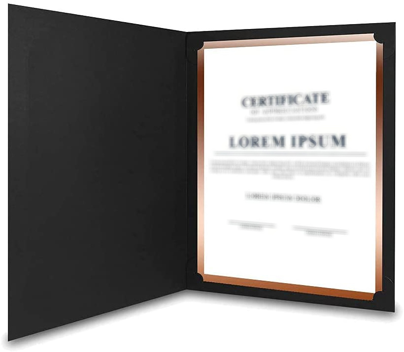 Certificate Holders Diploma Covers Gold Foil Border for Letter Size 8.5x11 Certificates Cardstock Document Papers