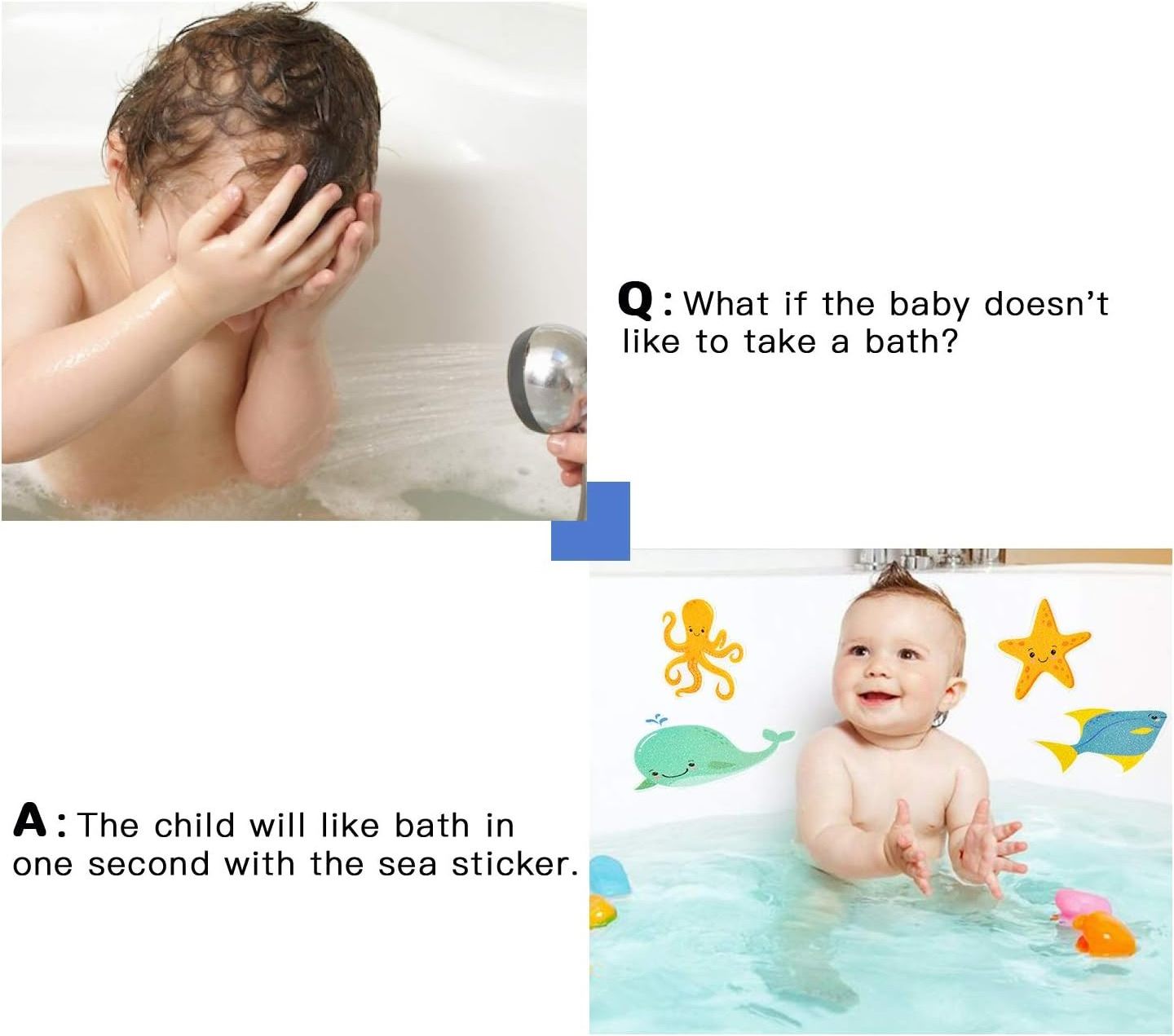 Custom Cute Ocean Animal Bathtub Non Slip Adhesive Stickers Kids Anti Slip Decal Threads for Shower and Bath Tub For Child