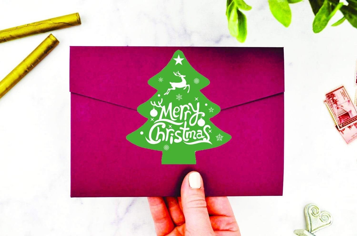 Christmas Stickers Envelope Seal Decorative Christmas Tree Stickers for Christmas Party Gift Bag Envelopes