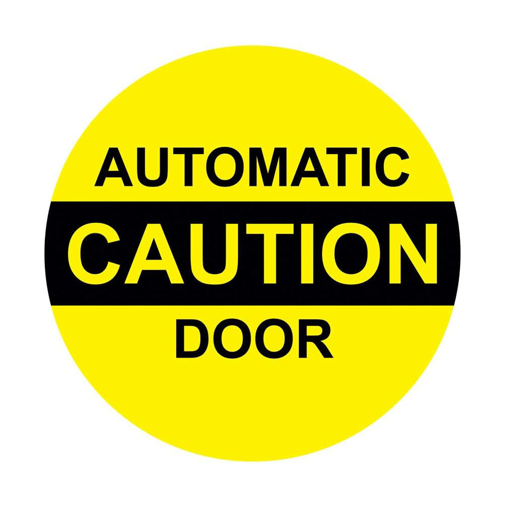 Caution Automatic Door Vinyl Sticker Decal with UV Laminate Glass Door Decal For Outdoor and Indoor Use Peel