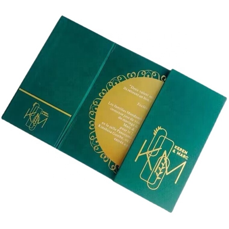 Custom Green Hardcover Gatefold Folio Wedding Invitation Cards Indian Invitation Card Wedding Invitation Card Indian