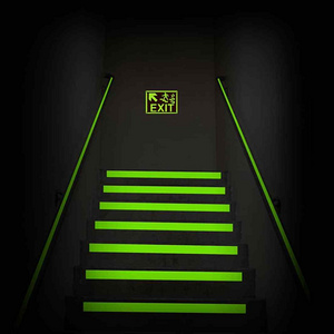 custom luminous sign sticker indicate path left arrow Safety Emergency Exit Wall Floor Decal Sign Sticker