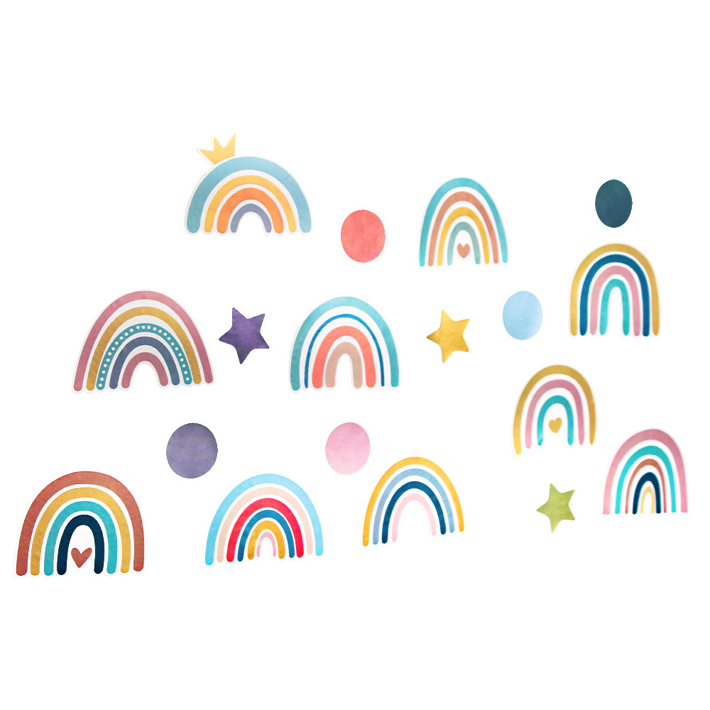 Large Size Custom Rainbow adhesive Removable Printed Decal PVC Vinyl Waterproof Home Decoration Wall Sticker for Kids Room Walls