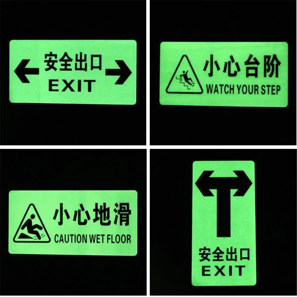 custom luminous sign sticker indicate path left arrow Safety Emergency Exit Wall Floor Decal Sign Sticker