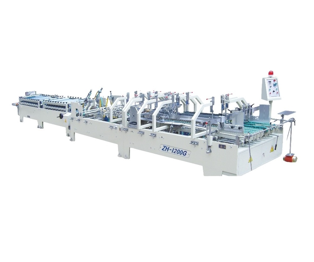 ZH-1200G High Speed Automatic Glue Pasting Box Folding Machine Paper Bowl Machine 280m/min Production Capacity 200-600gsm