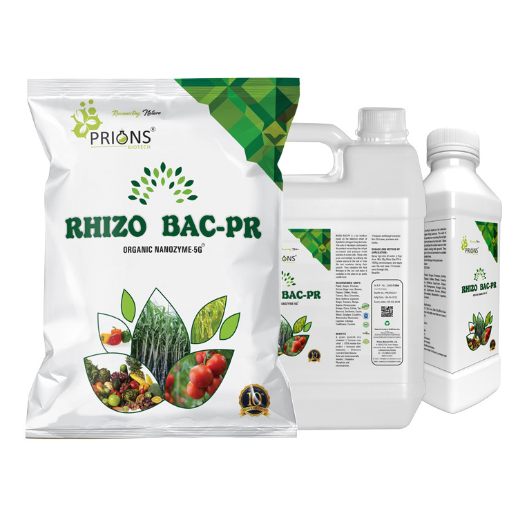 100% Natural Nutrient Enhancer Organic RHIZO BAC-PR Agriculture Bio Fertilizer for Improves Plant Immunity and Crop Yields