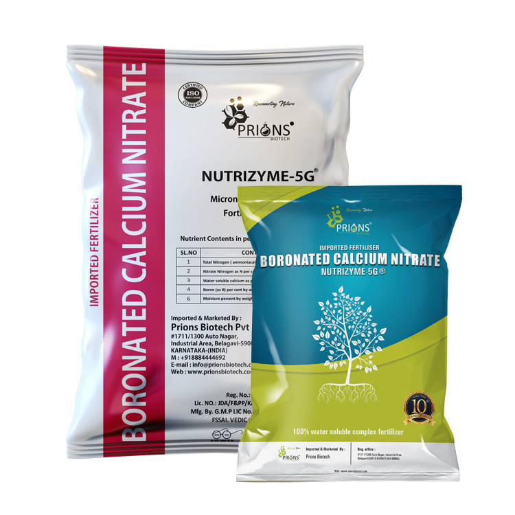 Highly Water Soluble Boronated Calcium Nitrate Nutrizyme-5G Organic Granular Fertilizer for Improve Plant Growth and Soil Health