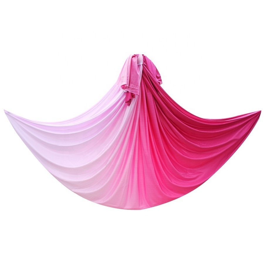 Aerial Yoga Equipment 100% Nylon Tricot High Quality Gradient Color Aerial Yoga Swing 5Mx2.8M Aerial Yoga Hammock Set