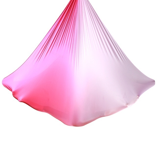 Aerial Yoga Equipment 100% Nylon Tricot High Quality Gradient Color Aerial Yoga Swing 5Mx2.8M Aerial Yoga Hammock Set