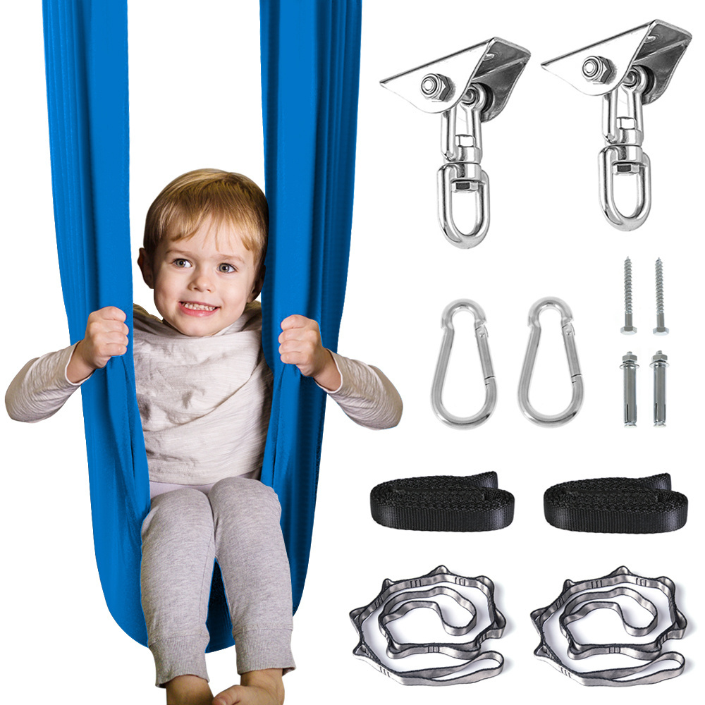 Prior Fitness 3*1.5 Meter Aerial Yoga Swing for Children Indoor Outdoor Parent Child Hammock Swing Ideal Tool  with Autism, ADHD