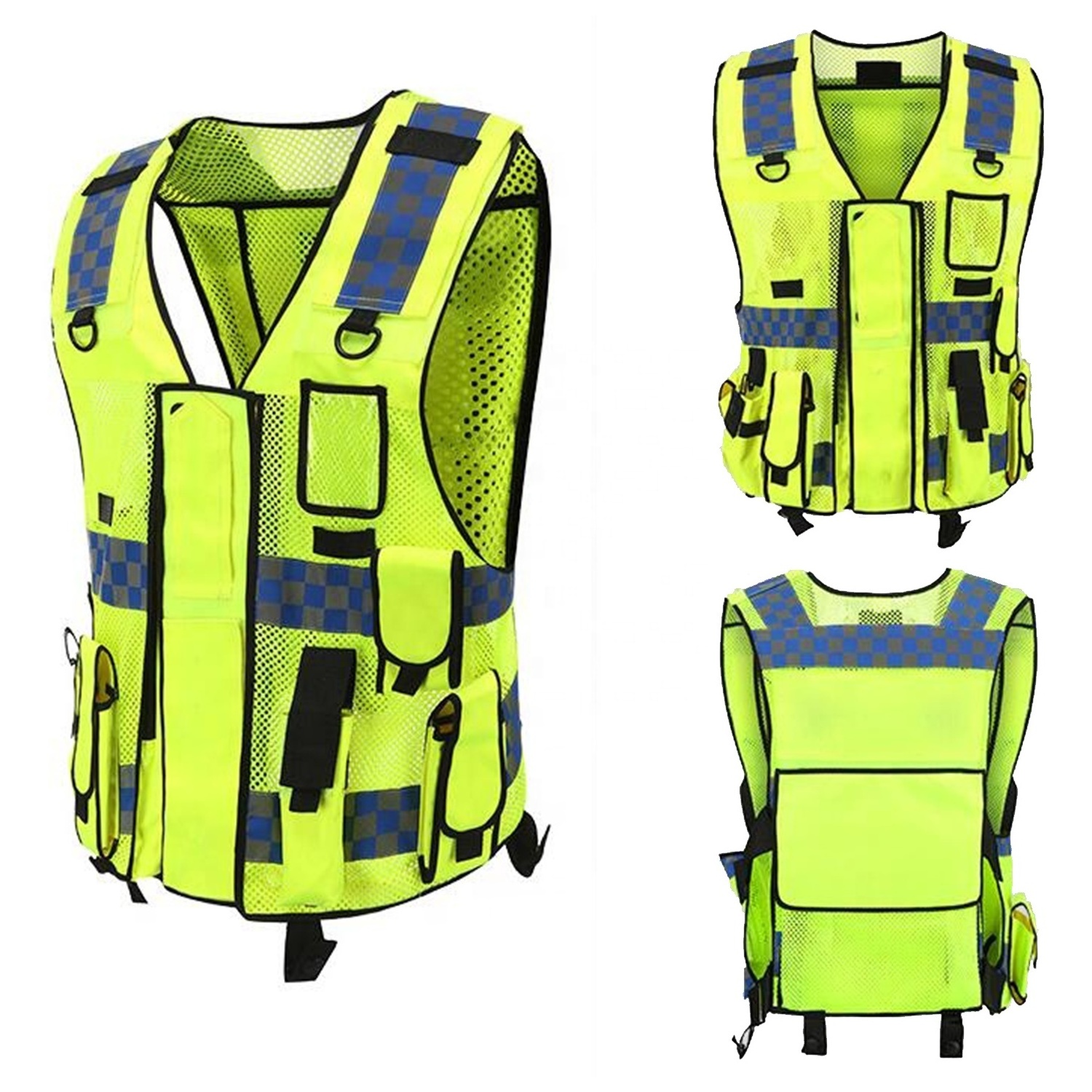 Heavy duty Hi Vis security vest safety protection light safety homme reflect safe orange multicolor reflect vest with pockets