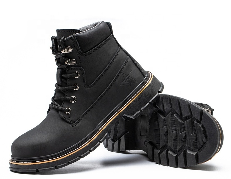 Wholesale Cheap Price Cap Men Heavy Duty Steel Toed Land Boot Safety Toe Women Shoes Crazy Horse Water Proof Work Boots