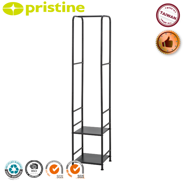 OEM eBay wholesale Taiwan manufacturer Home housewares storage 2 tier metal hanging clothes coat hanger display racks with shelf