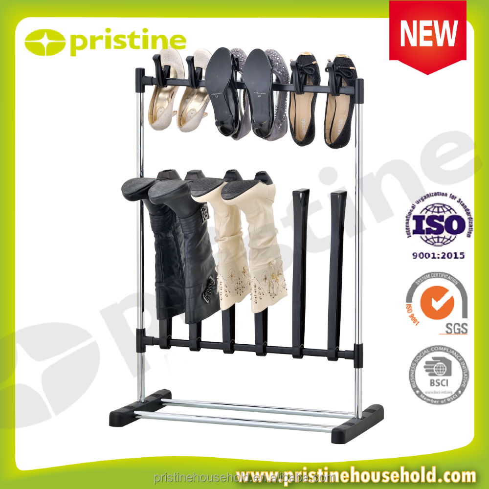 Shopee SALE home wholesale Taiwan household storage manufacturer 19 mm round tube PP Boot storage metal shoe organizer