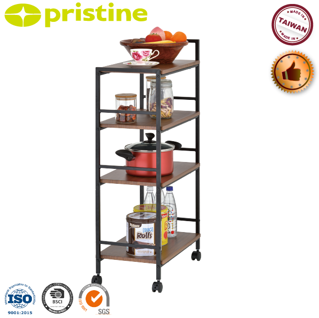 Black Firday sale wholesale Taiwan factory household home storage manufacturer housewares DIY 4 tier Shelves kitchen Shelf cart