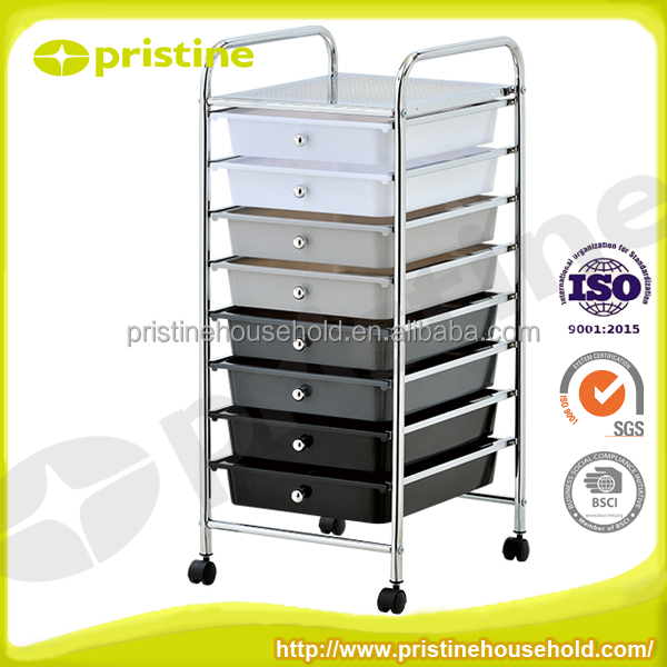 OEM eBay wholesale Taiwan home storage Furniture Manufacturer MIT DIY Housewares Drawer Chrome Rolling Storage Organizer Cart