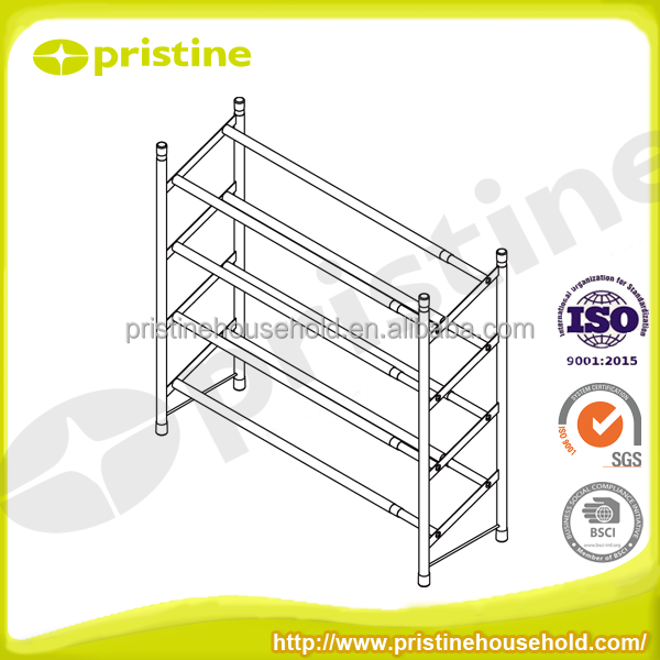 Shopee OEM SALE wholesale Taiwan household storage manufacturer Housewares 4-tier Shoe Rack Metal shoe shelf