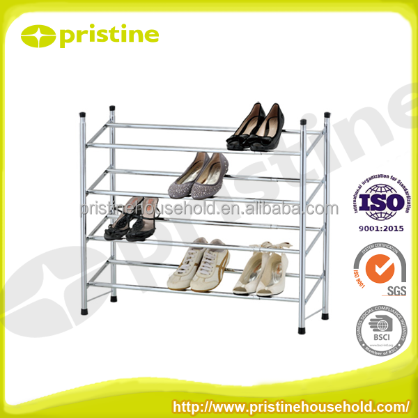 Shopee OEM SALE wholesale Taiwan household storage manufacturer Housewares 4-tier Shoe Rack Metal shoe shelf