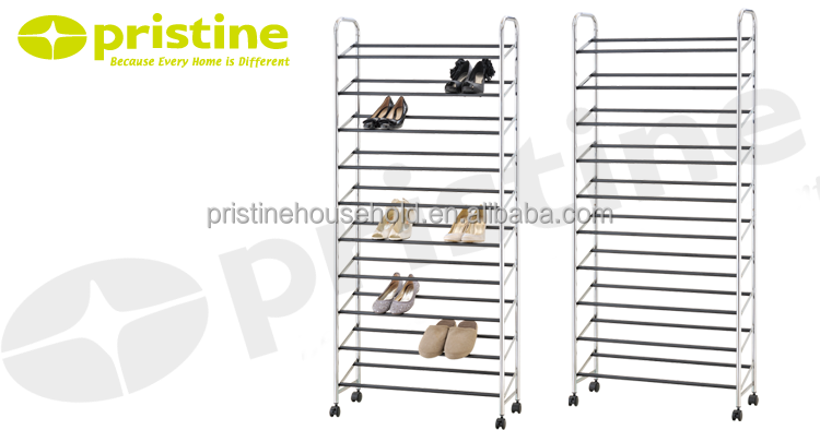 shopee MIT Taiwan Manufacturer wholesale Living Room Furniture metal shoe tree rack 10 tier shoe rack