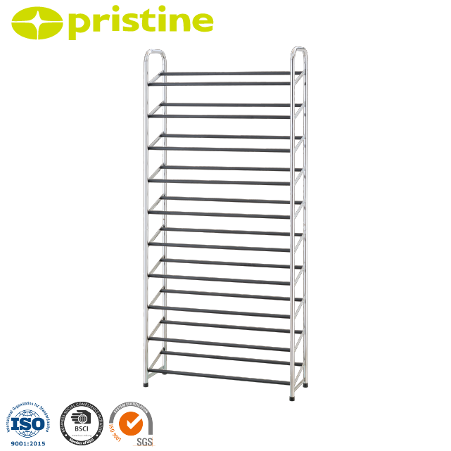 shopee MIT Taiwan Manufacturer wholesale Living Room Furniture metal shoe tree rack 10 tier shoe rack