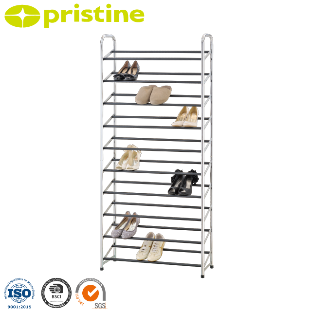 shopee MIT Taiwan Manufacturer wholesale Living Room Furniture metal shoe tree rack 10 tier shoe rack