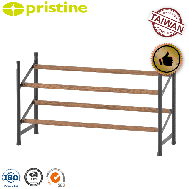 Best SALE eBay wholesale Taiwan household storage manufacturer 2 tier extendable wood grain Shoe Rack Wholesale